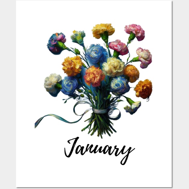 Carnation Flower Shirt, January Birth Month, Vintage Watercolor Floral Tshirt, Mothers Day Gift, Boho Garden Tee, Cottagecore Flower TShirt Wall Art by HoosierDaddy
